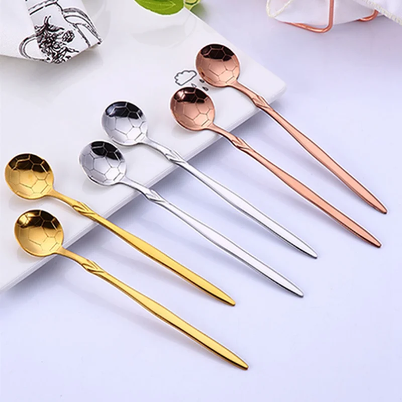 

Stainless Steel Football Spoons Coffee Tea Spoon Flatware Drinking Tools