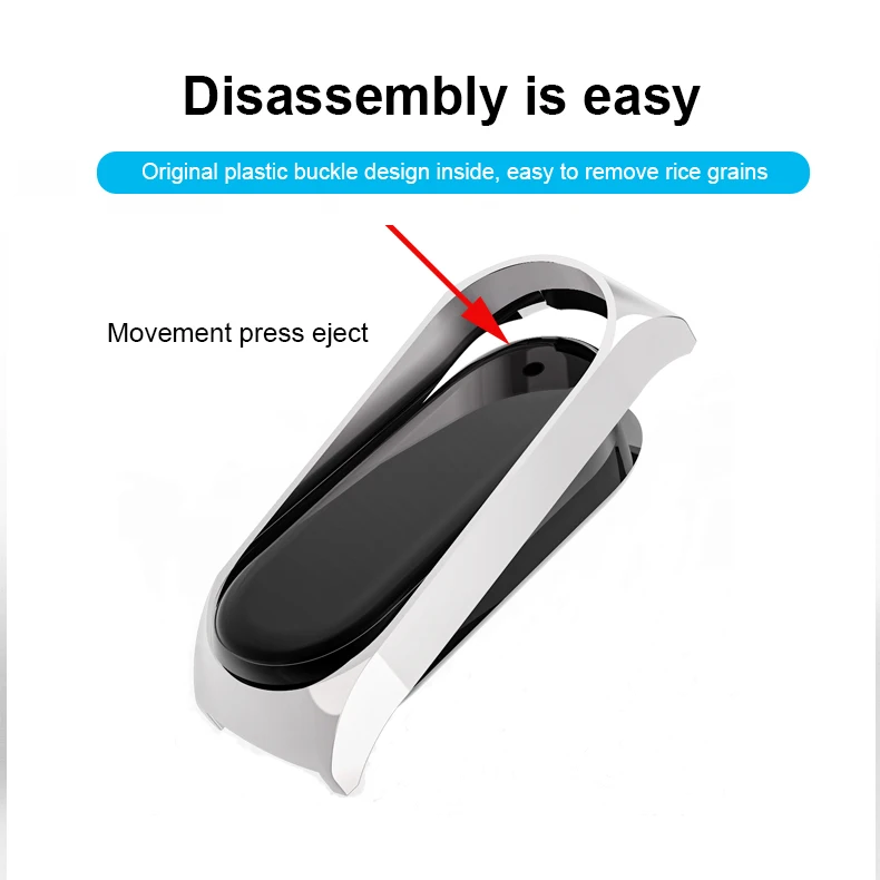 Ремешок металлический для Xiaomi Mi Band 3 4 5 браслет из нержавеющей стали без винтов