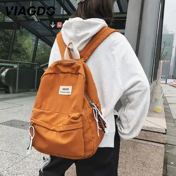 

Shoulder Bags Travel Backpacks Rucksack Student Prom Solid Color Multi-Pocket Waterproof Nylon with Vertical Zipper Popular