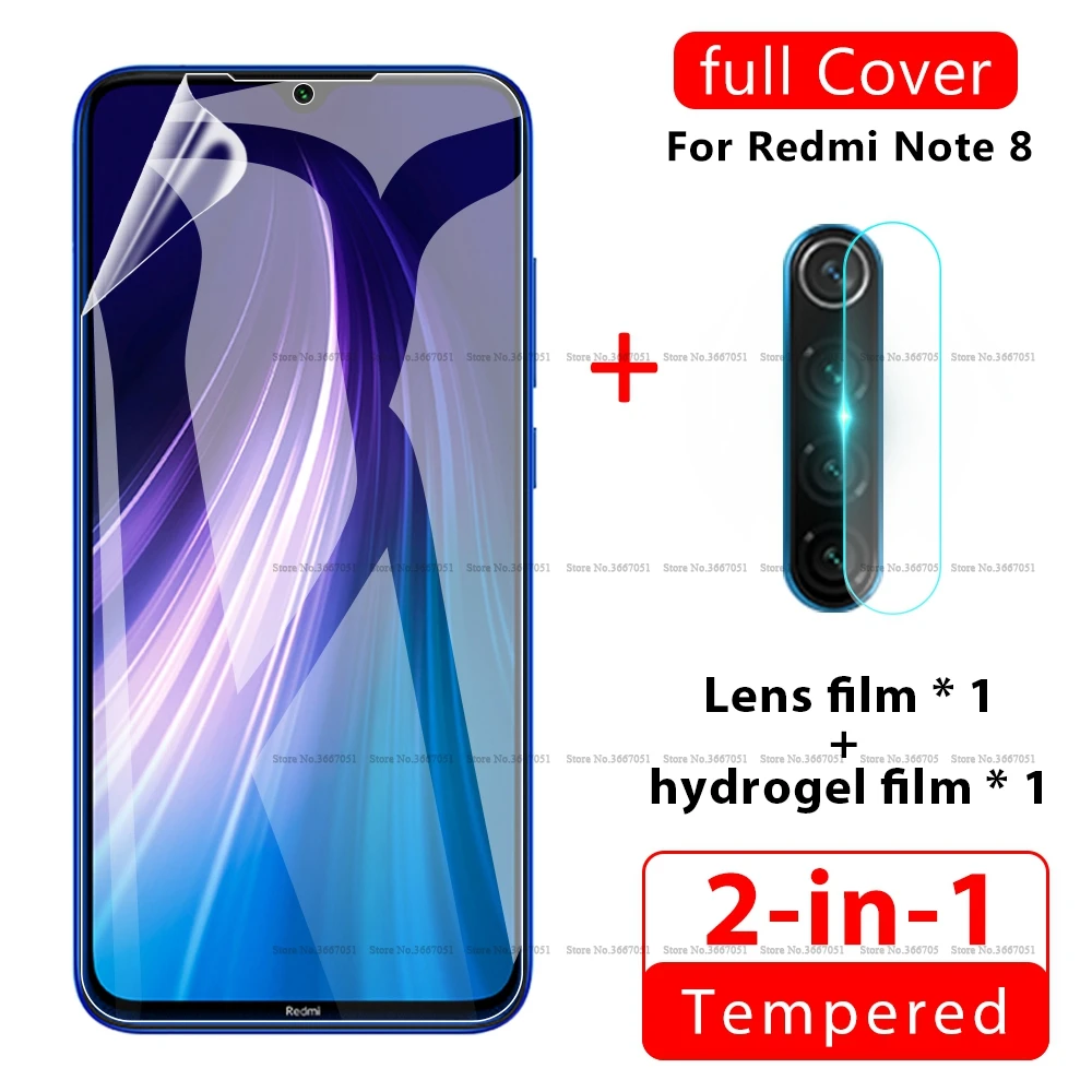 

2-in-1 Soft Hydrogel Film+Camera Film For Xiaomi Redmi Note 8 7 6 K20 Pro 8 8A 7 7A Screen Protector for Xiaomi Mi 9 SE 9T Pro