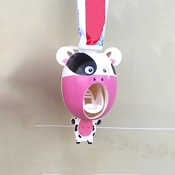 

Automatic Toothpaste Dispenser Dust-Proof Toothbrush Wall Mount Stand Bathroom Accessories Set Toothpaste Squeezers Cartoon Baby