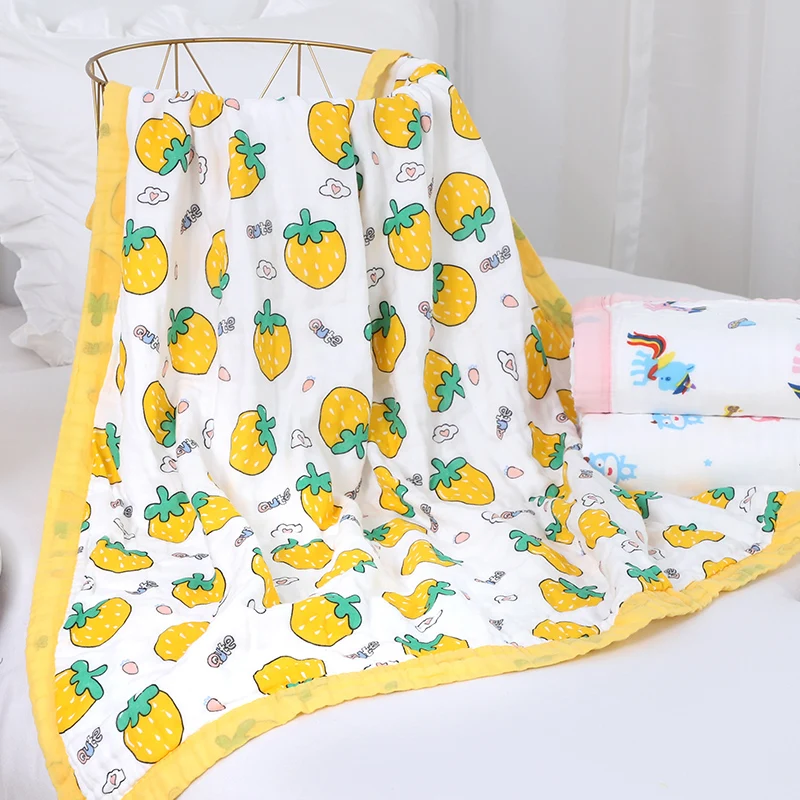 Cobertores do Bebê Camadas de Musselina Algodão Bebê Dormir Cobertor Swaddle Respirável Infantil Crianças 120*150cm 6