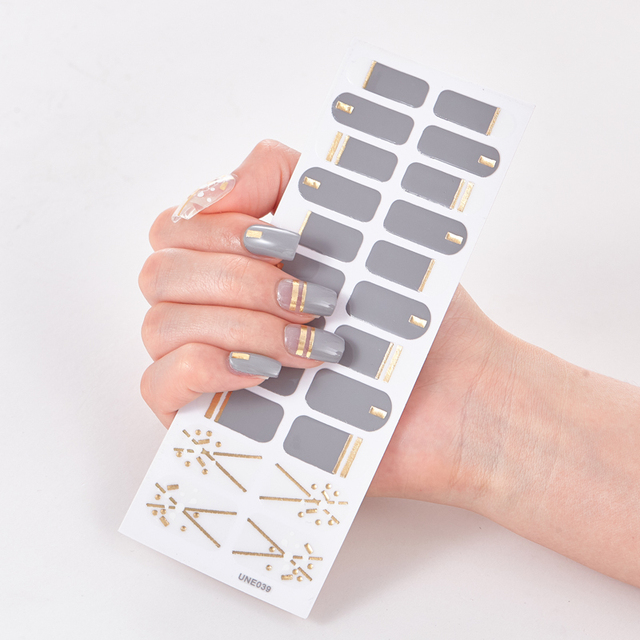 Tips/Sheet Pure Solid Color Minimalist Design Fashion Nail Stickers Self Adhesive Nail Sticker Nail Decoration Nail Strips