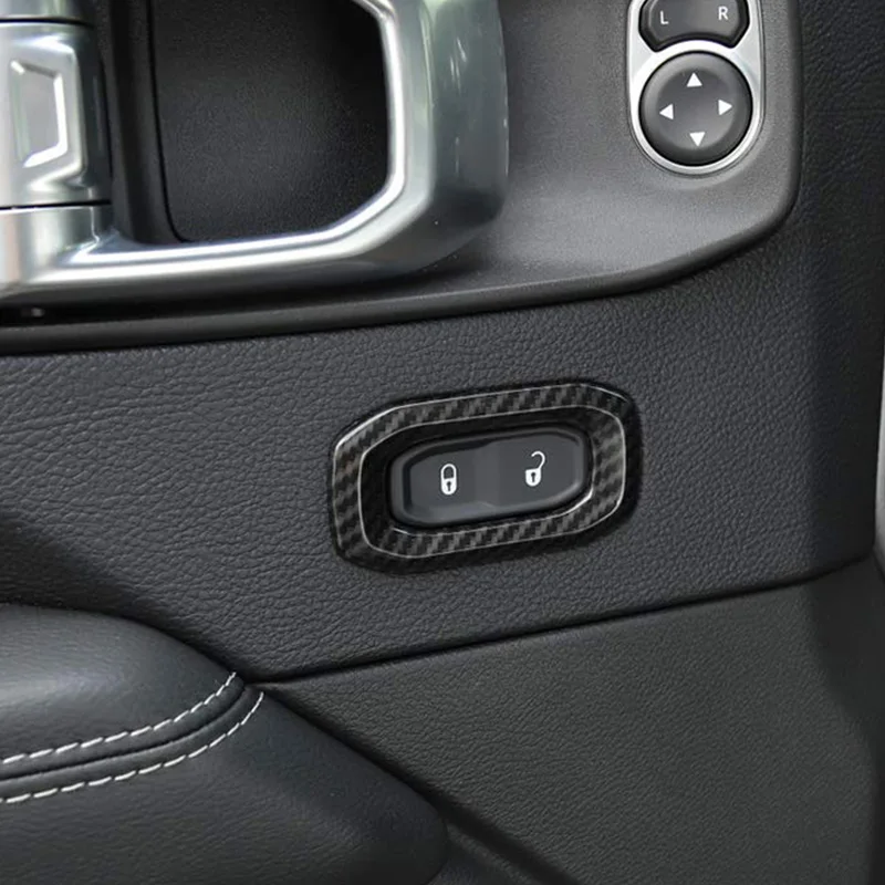 Внутренние молдинги для Jeep Wrangler JL Автомобильный Дверной замок кнопка включения крышки Декоративные наклейки для Jeep JL Wrangler