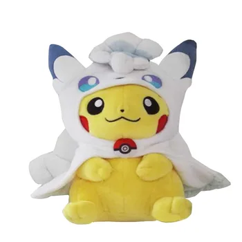 

High Quality Pikachu Cosplay Alola Vulpix Soft Stuffed Dollls Cute Vulpix Pikachu Plush Toy 11" 28 CM