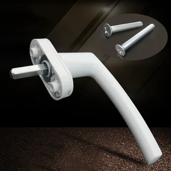 

White Aluminum Alloy Window Handle With Screws Universal Window Door Inside Handle Two-point Linkage Safety Locking Tool Parts