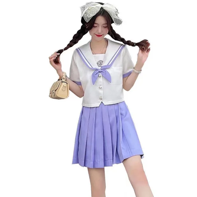 Blusa Colar De Manga Corta Fácil De Planchar Para Niñas De Alta
