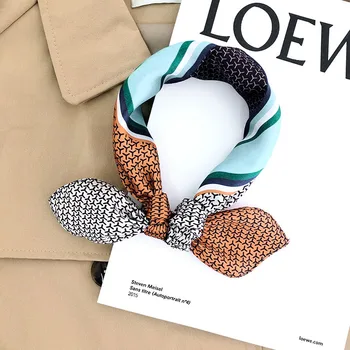 

Fashion 2020 Hijab Winter Brand 100% Mulberry Silk Small Square Scarf Female Personality Scarves Pashmina Bandana Foulard