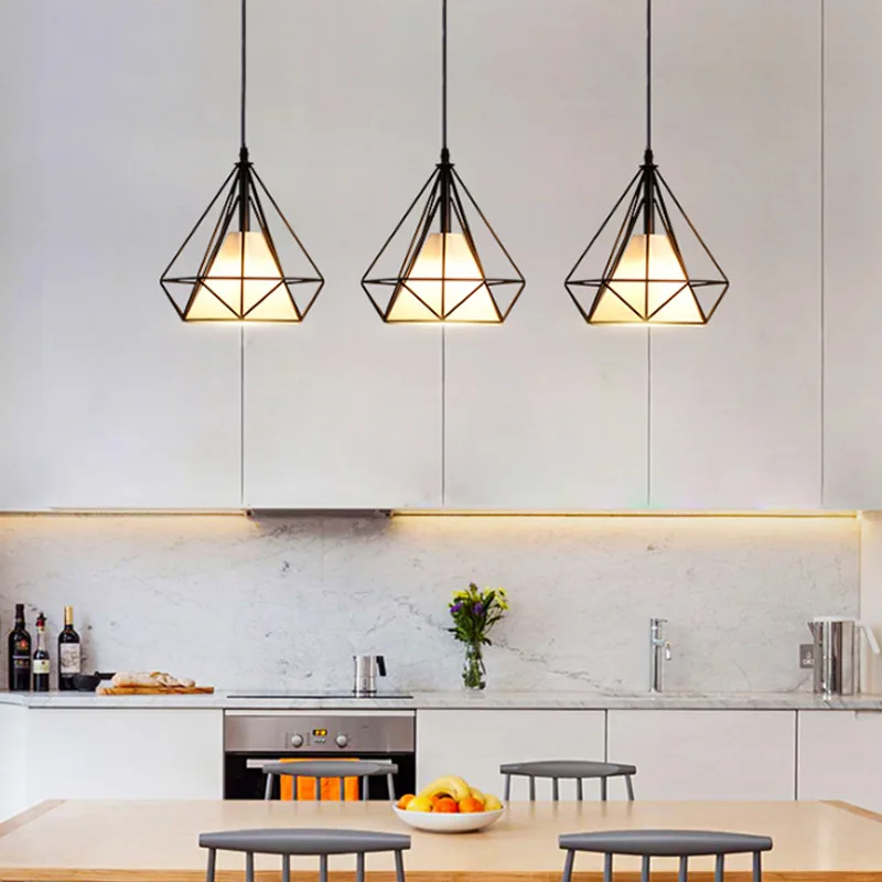 

Northern European-Style Diamond Restaurant Chandelier Three Head Loft Personalized & Creative Bar Counter Industrial-Style Moder