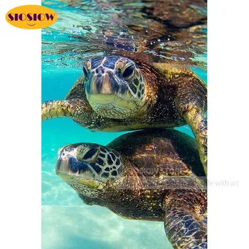 

Diy 5d Sea Turtle Diamond Painting Crystal Full Set 3D Diamond Mosaic Embroidery Tortoise Animal Canvas Rhinestones Cross Stitch