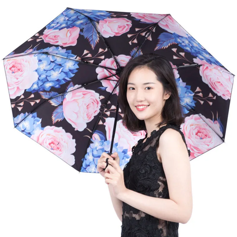 

YADA Brand Vintage flowers Umbrella For Women Folding Princess Umbrellas Floral Waterproof Umbrella Parasol Parapluie YS200039