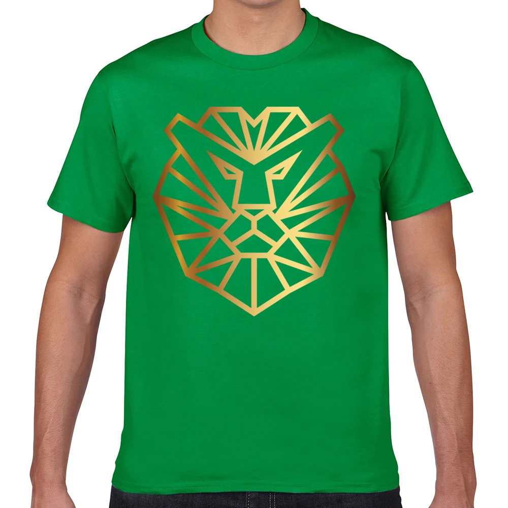 T Shirt Pria Abstrak Kepala Singa Emas Logo Satwa Liar Gambar Vektor Cocok Prasasti Kustom Pria Tshirt T Shirt Aliexpress