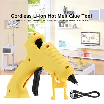 

8W NL-220 Wireless Cordless Hot Melt Glue-Gun Heater Rechargeable Li-ion Repair Tool Lightweight Safe Operation 128x135mm