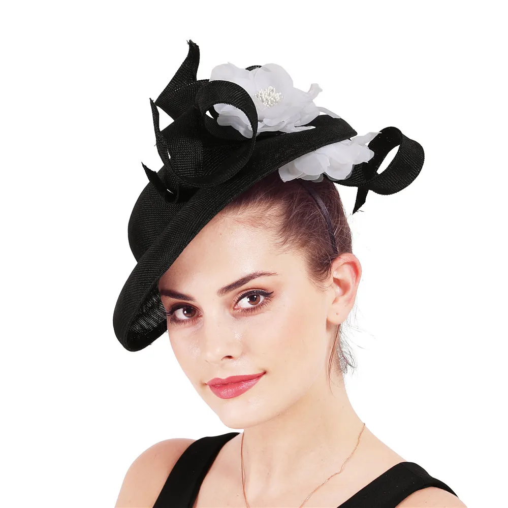 Большие шляпы millinery, вечерние шляпы-вуалетки Kenducky derby, королевские женские свадебные головные уборы с милыми цветочными аксессуарами, головной убор с петлями