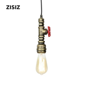 

Nordic Loft Chandelier Water Pipe Chandelier Single Head Lamp Group Retro Antique Restaurant Bar Cafe