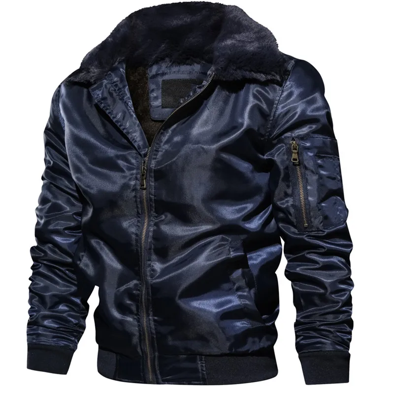 

MA1 Tactical Pilot Bomber Jacket Men's Winter Autumn Fleece Warm Military Jacket Wool Collar Army Air Force Coats Plus Size 3XL