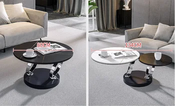 

Rotary tea table small family light luxury size round combination creative network red modern simple tea table