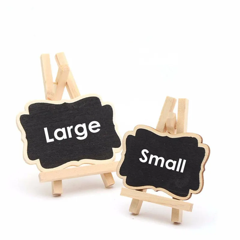10pieces Wood Chalkboard Easy Wipe Signs Price Tags Mini Blackboard Message Number Board with Stand Crafts Decoration | Дом и сад