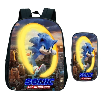 

2 Pcs/set New Arrival Sonic Backpack Kids Small Bags Children School Bags Boys Girls Primary Kindergarten Mochilas