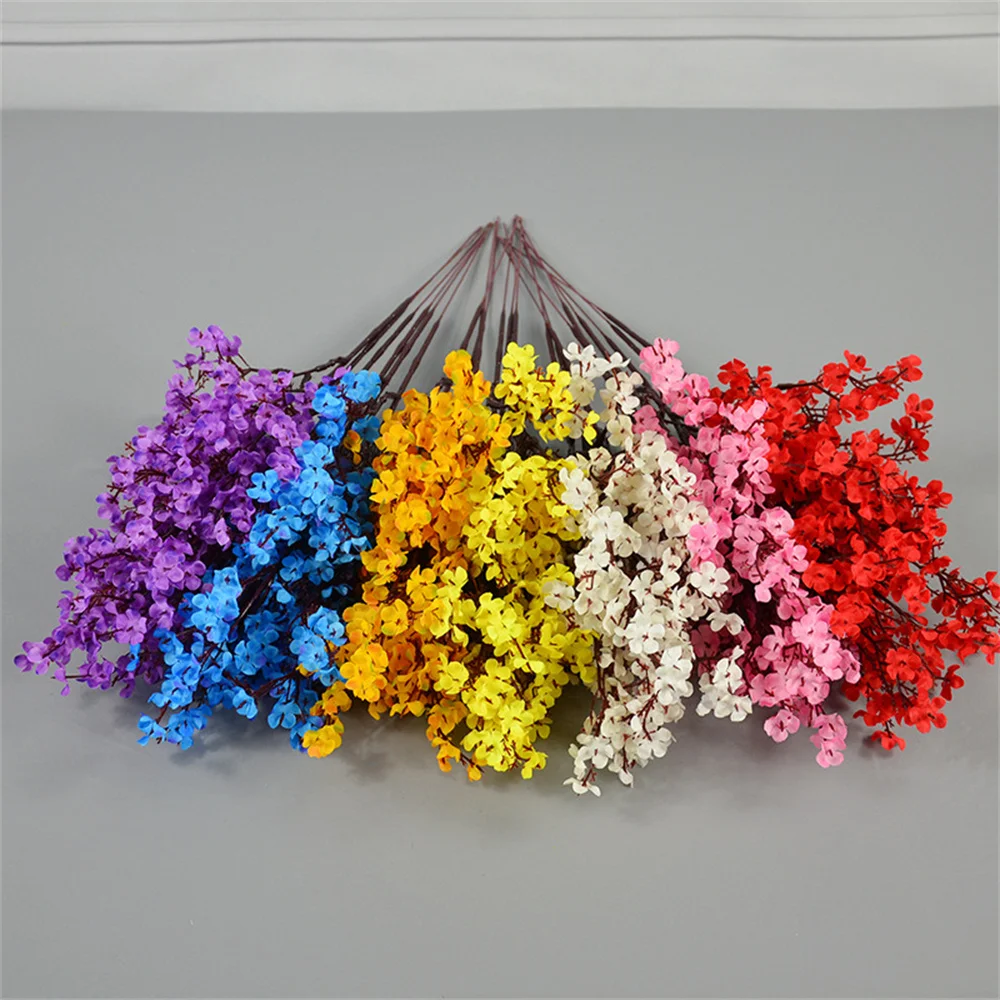 Artificial Baby's breath Fake Silk Flowers Merry Christmas Ornaments Tree Decorations for New Year Wedding Party Decor | Дом и сад