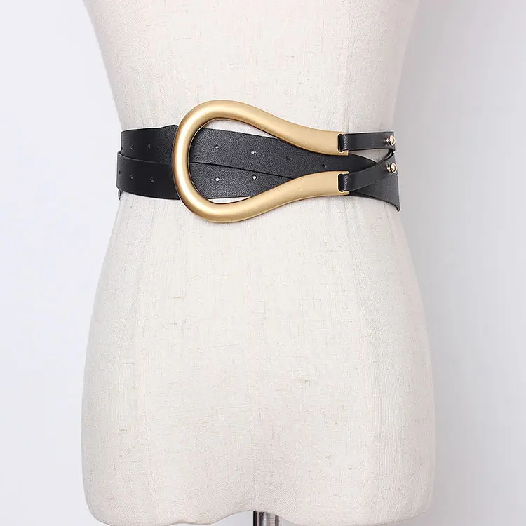 XITAO женские модные новые ремни металлические изогнутые большая пряжка подковы импортные из микрофибры кожаный двойной ремень повседневные ремни DMY1859