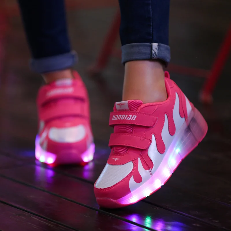 Детские кроссовки Heelys светодиодный детский роликовый скейт обувь светящаяся роликовая обувь Воздушные мальчики и девочки роликовые коньки светящаяся обувь