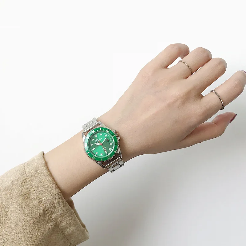 

Fashion Trendy Luxury Green Water Ghost Women Quartz Watches Full Steel Ladies Dress Watch Female Elegant Watch reloj mujer