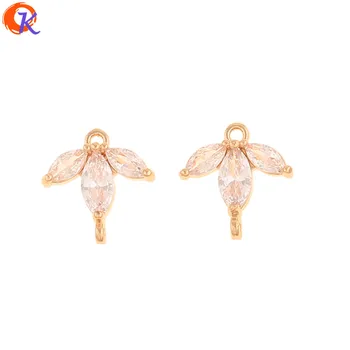 

Cordial Design 50Pcs 14*14MM Jewelry Accessories/DIY Parts/Genuine Gold Plating/CZ Earring Connectors/Hand Made/Earring Findings