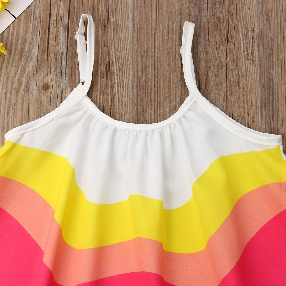 1-6T Little Girls Rainbow Dress Baby Kid Girl Summer Clothes Sleeveless Dresses Party Children Holiday Beach Sundress
