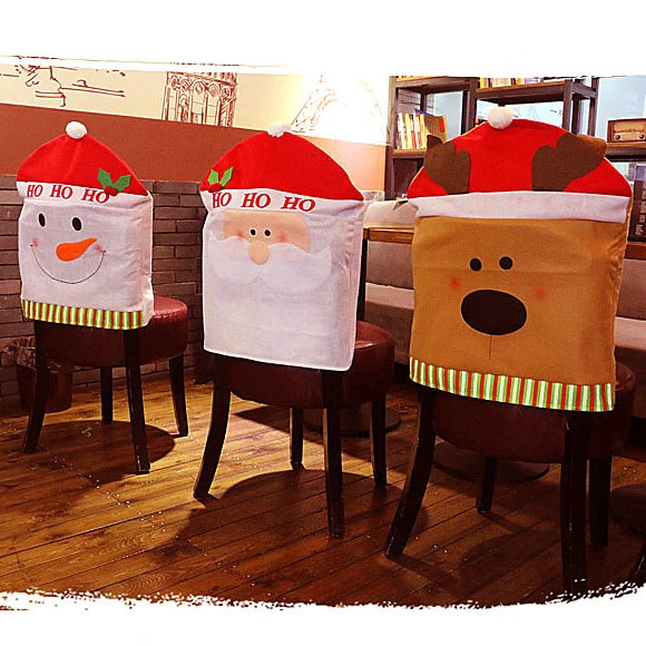 

2020 New Year Chair Covers Christmas Ornaments Snowman Santa Claus Kitchen Accessories Decorations For Home