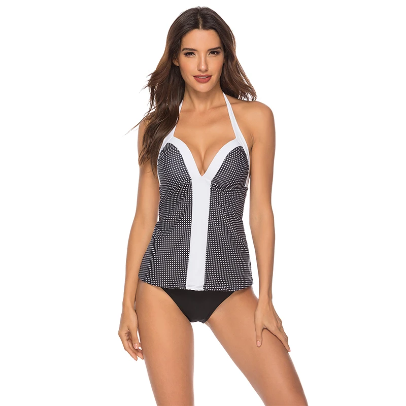 Женский сексуальный бикини из двух частей купальник 2020 в горошек бандажный M-XXL