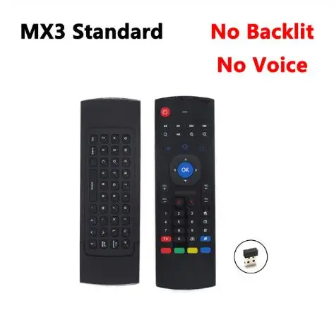 2,4 Ghz air mouse MX3 Air mouse беспроводная клавиатура+ Голос для Android Мини ПК ТВ коробка с подсветкой пульт дистанционного управления - Цвет: MX3 nobacklit nomic
