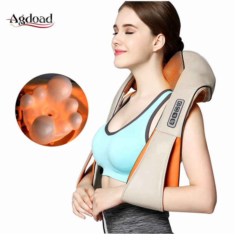 

U Shape Shiatsu Back Neck Shoulder Massage Infrared Heating Kneading Relieve Strees Relaxation Car/Home Electrical Massagem