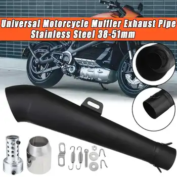 

51mm Motorcycle Exhaust Muffler Pipe Stainless Steel Exhaust Rear Pipe Muffler Silencer Universal For Yamaha For Honda