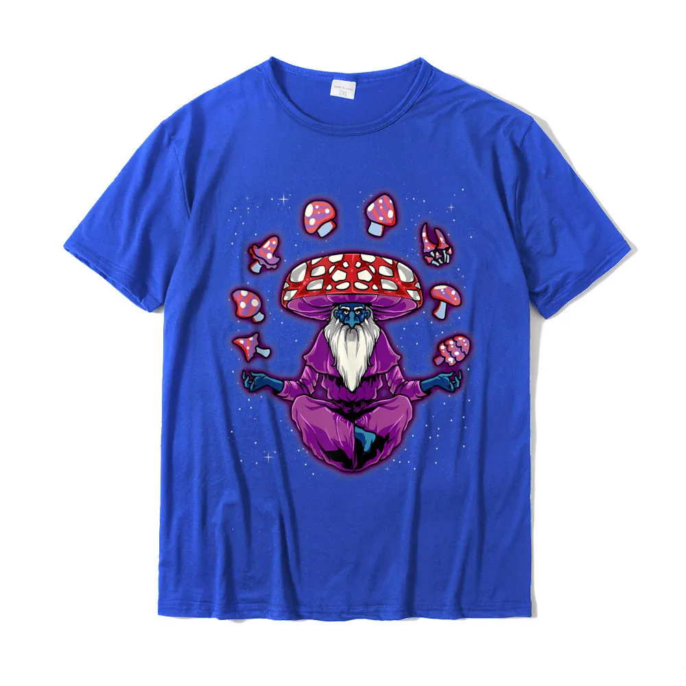Hip Hop Leisure Comics T Shirt Round Neck 100% Cotton Mens Tops Shirt Short Sleeve Mother Day Comics Tops & Tees Funny Magic Mushroom Shroom Wizard Trippy LSD Acid Trip Tank Top__20047 blue