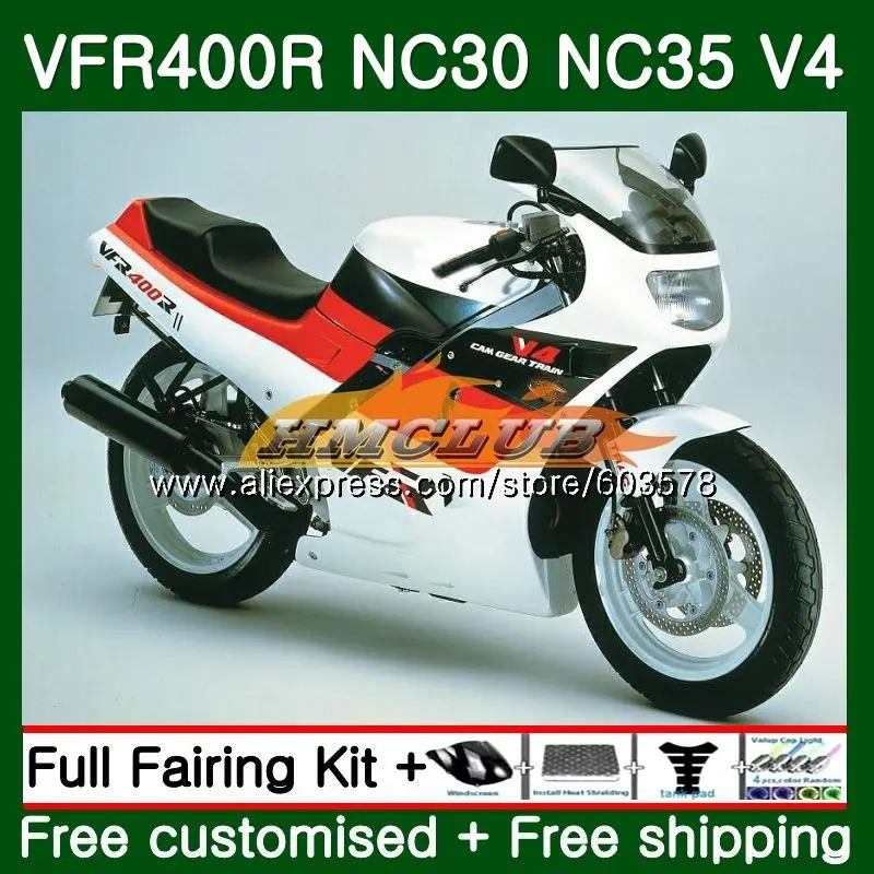 VFR400 R для HONDA VFR400R NC35 1993 1994 1995 1996 1997 1998 Белый Черный 99CL. 34 ЛРВ 400 R NC24 93 94 95 96 97 98 обтекатель - Цвет: No. 1