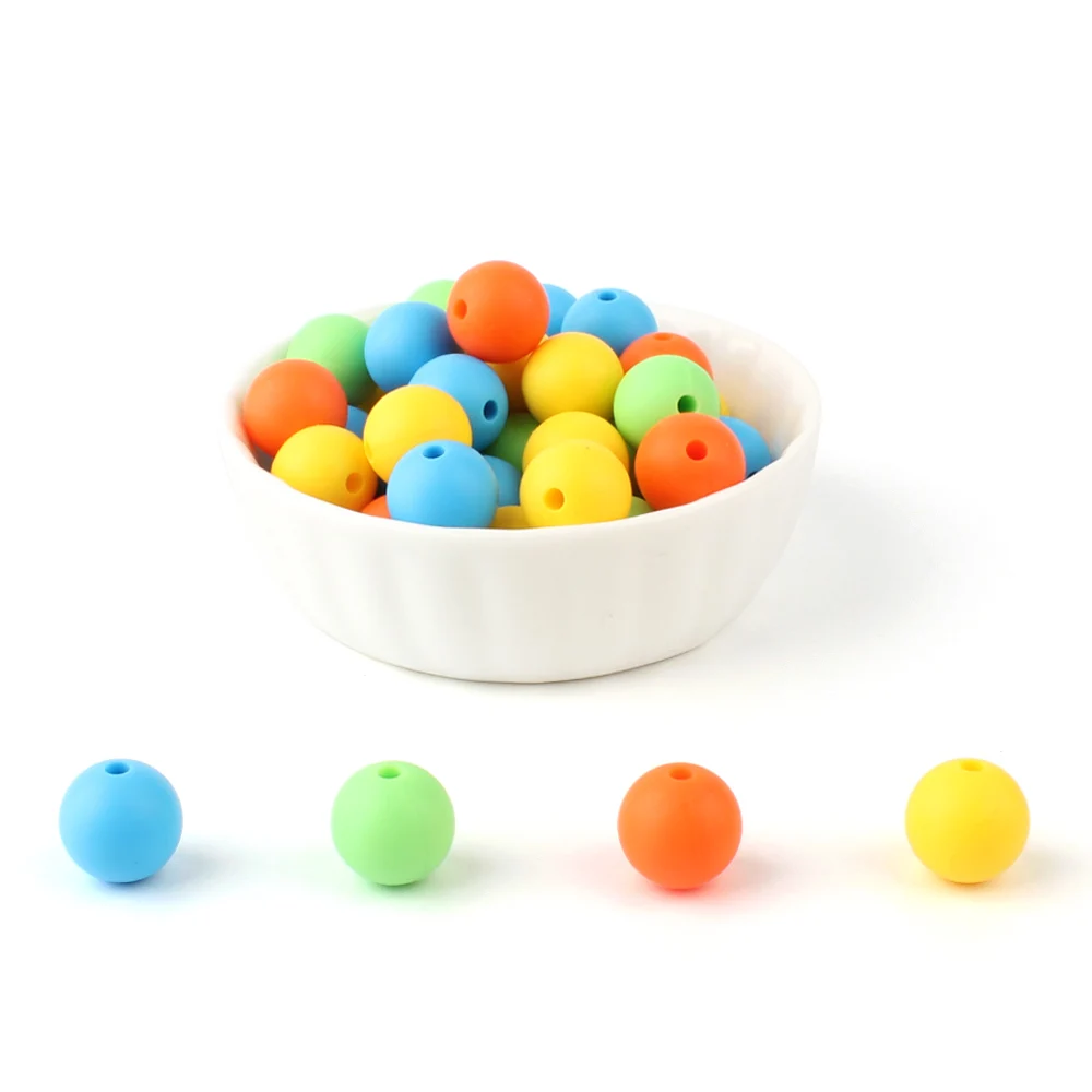 Round Beads5 Keep& Grow 20 шт Силиконовые Бусины пищевого качества Детские Прорезыватели Силиконовые Прорезыватели ожерелье DIY Изготовление ювелирных изделий игрушки для кормления аксессуары - Цвет: Round Beads5