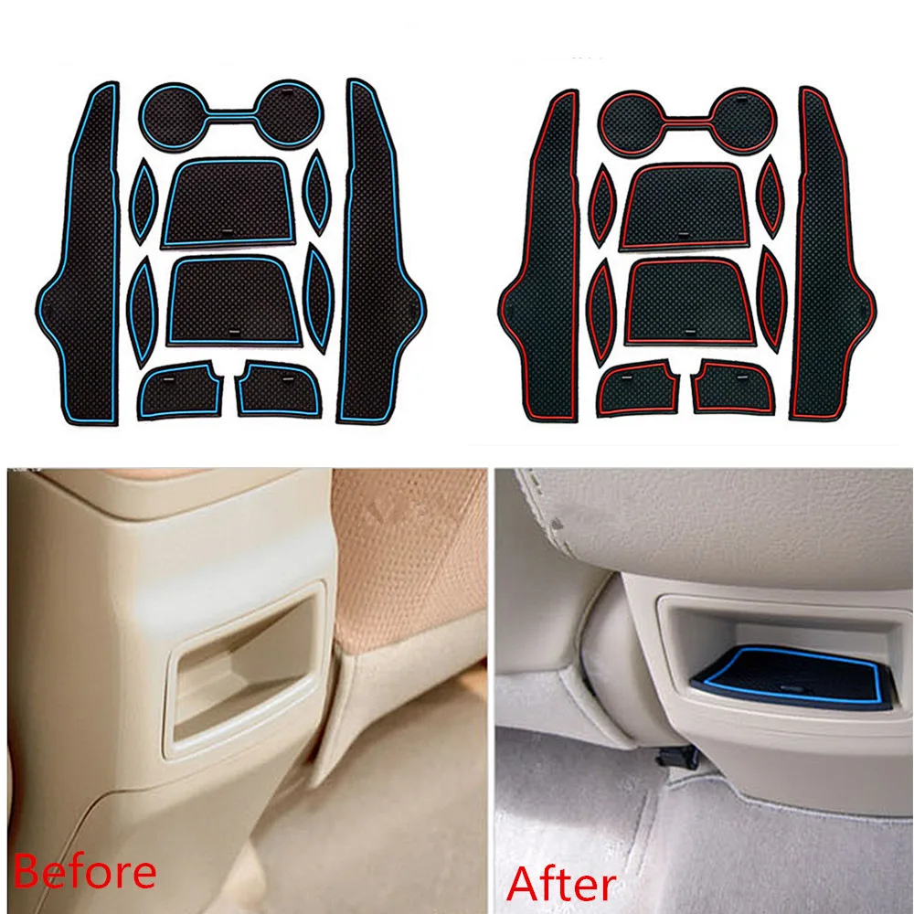 Anti-Slip Mat For Toyota Corolla 2007 2008 2009 2010 2011 2012 2013 Gate Slot Coaster Anti-Dirty Door Groove Mat Car Interiors