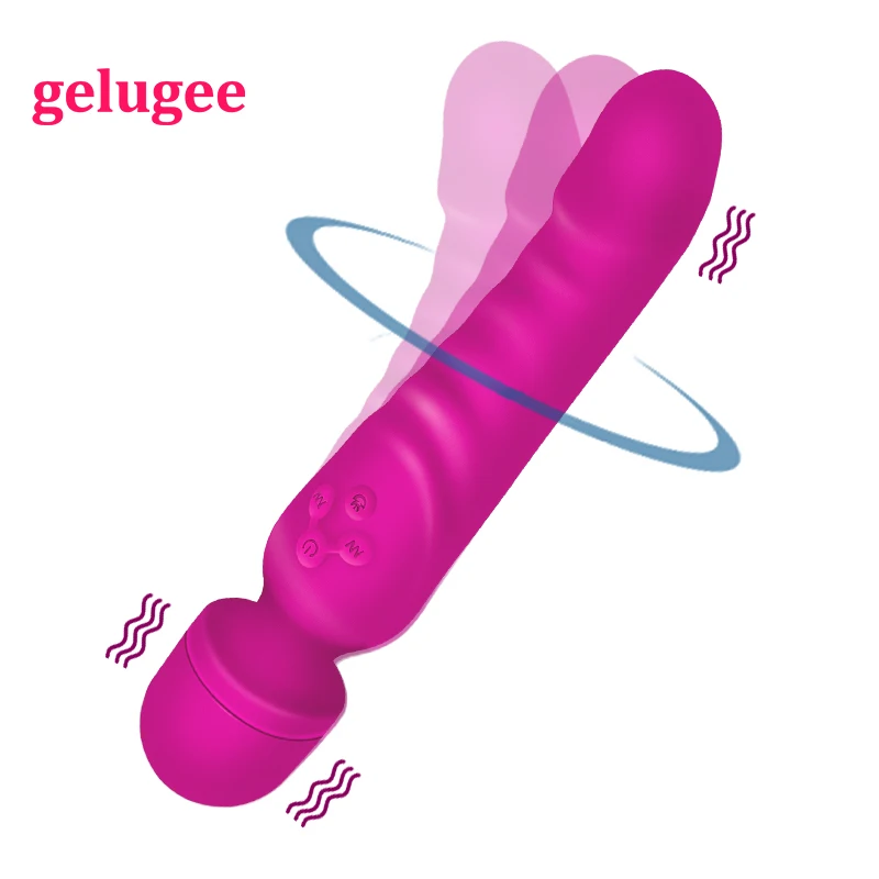 gelugee Soft Powerful Vibration Silicone AV Magic Wand Dildo Vibrator Sex Toys for Women G spot Clits Massage Female Mastrubator 1
