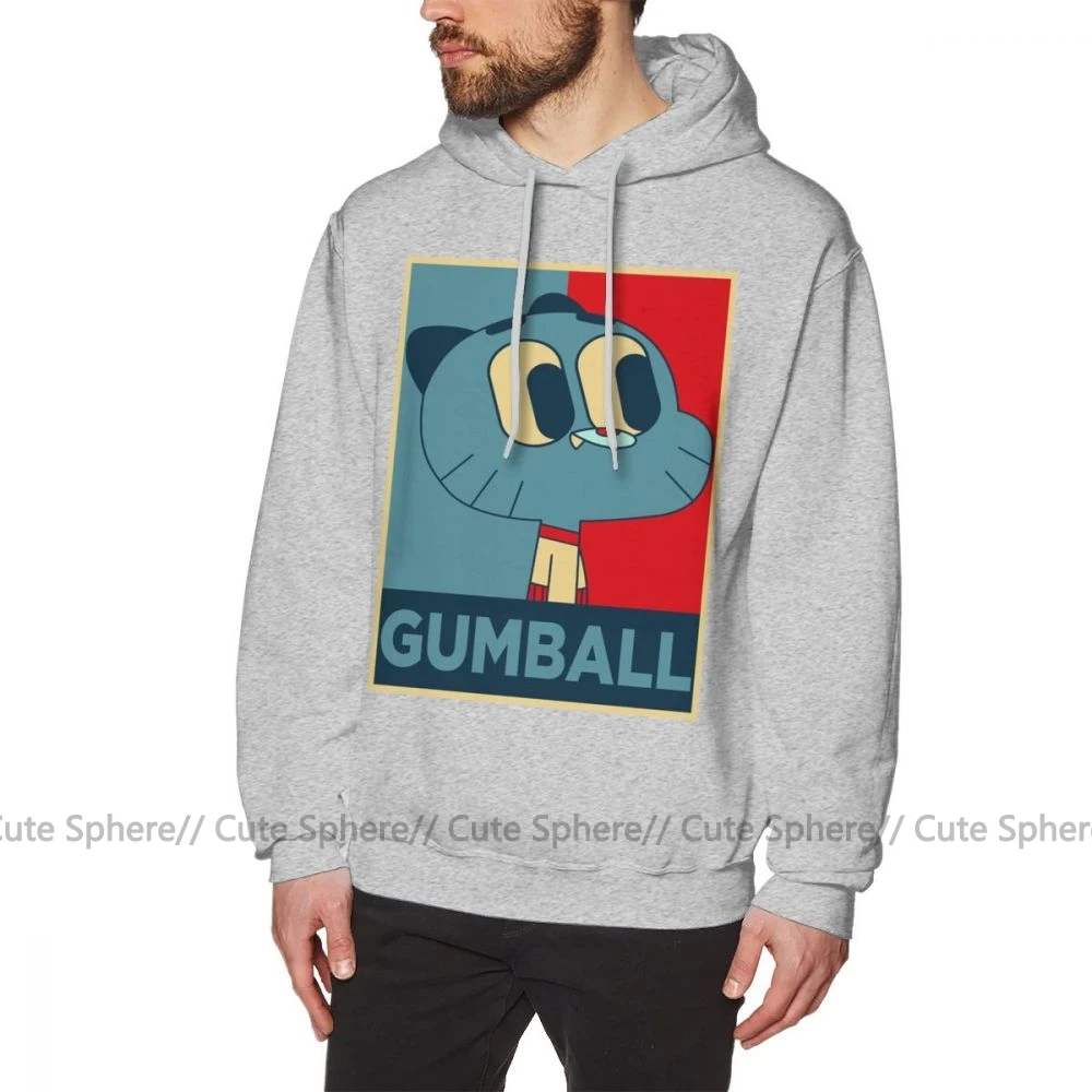 Gumball удивительный мир Толстовка удивительный мир Gumball 15 Gumball толстовки Красный Мужской пуловер худи длинные осенние толстовки - Цвет: Gray