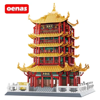

2912pcs Chinese Street View Architecture Expert Building Blocks Yellow Crane Tower Large House Model Boys Toys for Children Gift