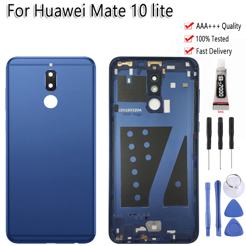 AAA качественная Крышка батарейного отсека для huawei Mate 10 Lite задняя крышка батарейного отсека чехол для huawei Nova 2i металлический корпус крышка