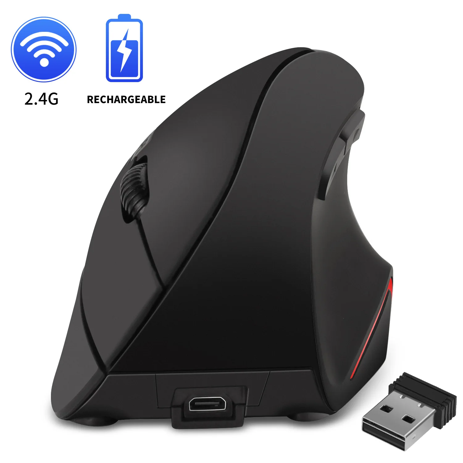 

Мышь Компьютерная Вертикальная Эргономичная, 1600DPI, USB, 2,4 ГГц