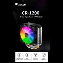 Jonsbo LED CPU radiador ventilador de refrigeración de la CPU 2 tubos de calor Torre ordenador enfriador de CPU CR-1200 para Intel LGA1200/Intel/1151/AMD AM4/FM2 +