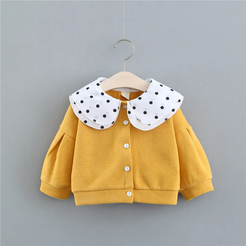 

Spring 2019 New Cotton Baby Girls Coat Dot knitting Jacket Cardigan Kids Children Clothing Autumn Girl Outerwear