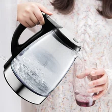 1.7L стеклянный Электрический чайник из нержавеющей стали, светильник, дисплей для бытовой кухни, портативный чайник для нагрева воды