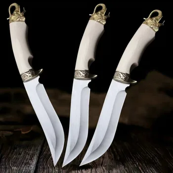 

(SR) 7 cr13wov great white elephant outdoor straight blade hunting knife quality collection gift knife jungle straight knife