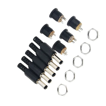 

10PCS 12V 3A Plastic Male Plugs Female Socket Panel Mount Jack DC Power Connector Electrical Supplies