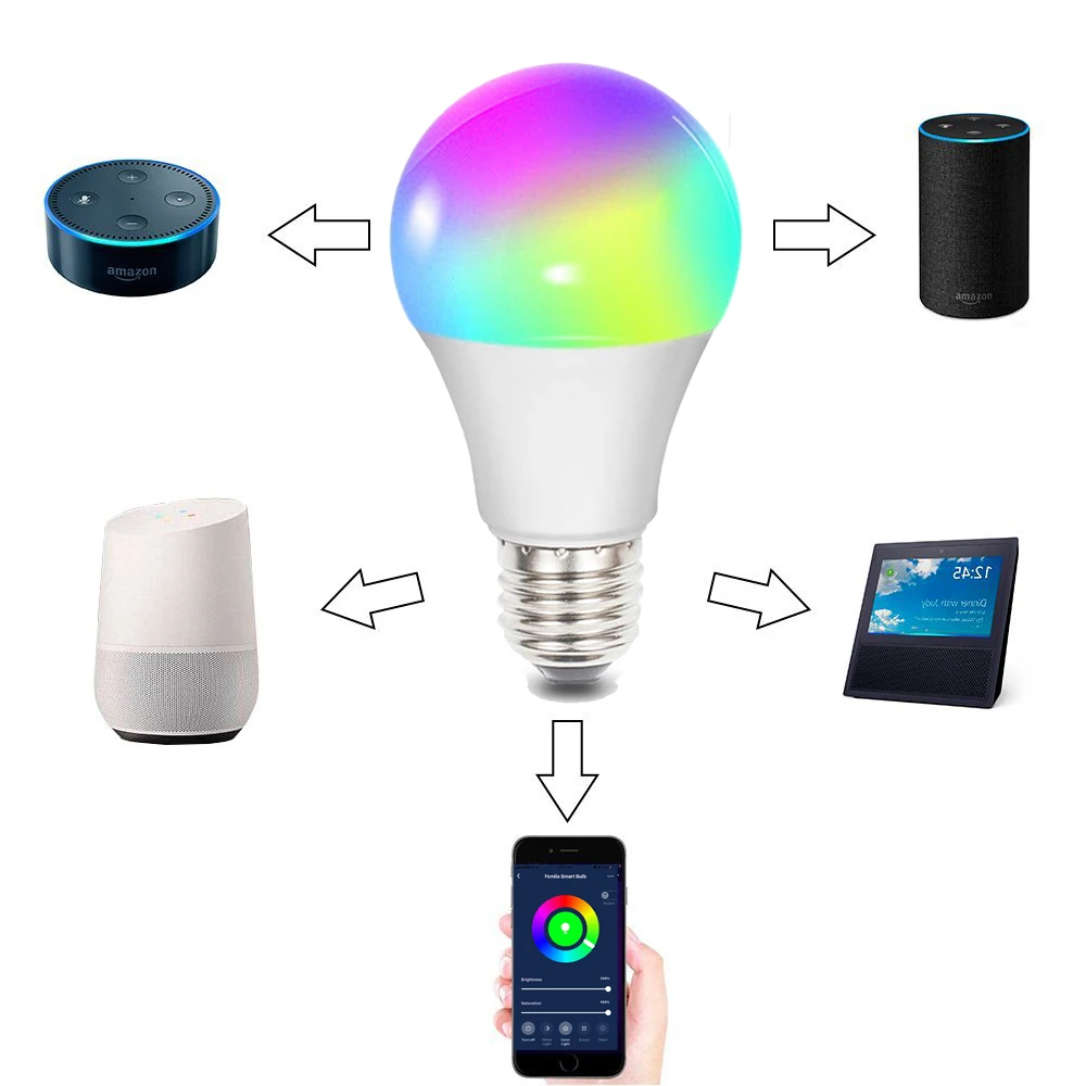  Smart bulb wifi smart light E27 led lamp smart GU10 wifi light LED bulb Alexa goole E14 B22 home RG - 4000437521441