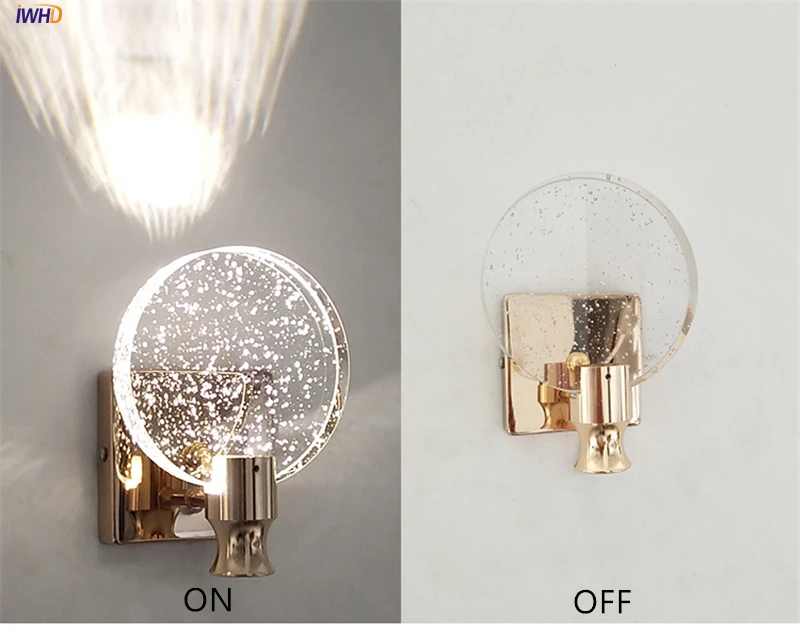 Modern Crystal LED Wall Light Luxury Fixture GoldenSilver Sconce For Bedroom Living Room Decoration Wall Lamp Lampara Pared (2)